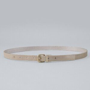 WHBM Reversible Metallic Skinny Faux Leather Belt M/L
